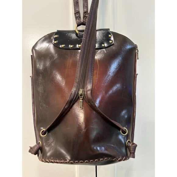 NEW Mexico Brown Turtle Embossed Tooled‎ Leather Women\'s Backpack 13” Purse main image 8